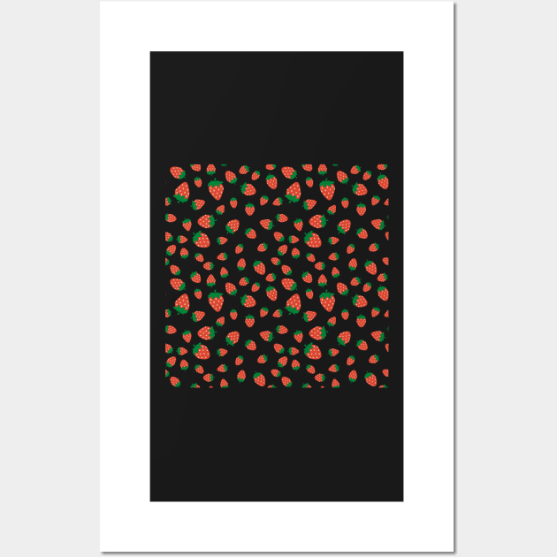 Sweet strawberry Pattern Wall Art by MinnieWilks